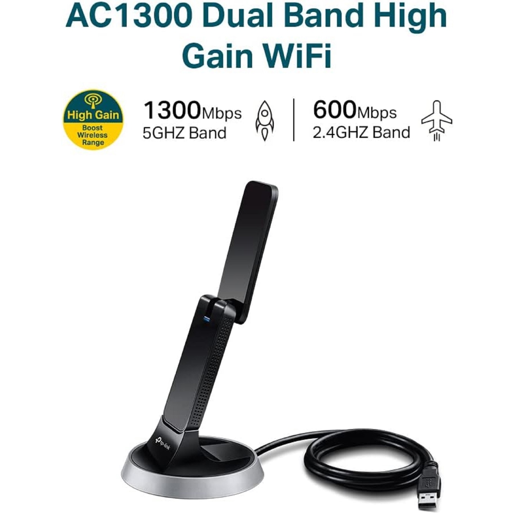 WiFi ადაპტერი TP-Link Archer T9UH AC1900, Wifi Adapter, Black