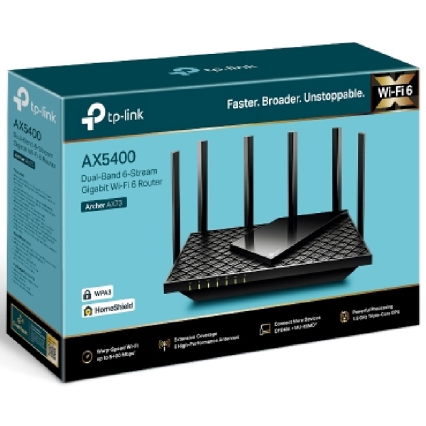 როუტერი TP-Link Archer AX72 AX5400, 574Mbps, Router, Black