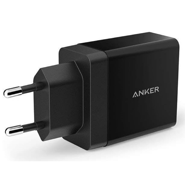 მობილურის დამტენი Anker A2021L11, 24W, 2XUSB, Black