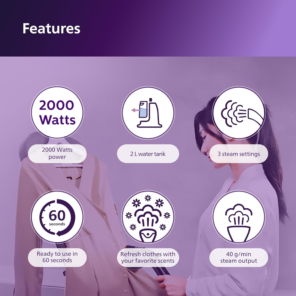 ორთქლის უთო Philips STE3170/80, 2000W, 2L, Steam Iron, Black