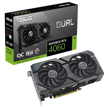 ვიდეო დაფა Asus 90YV0JC4-M0NB00 DUAL OC V2, GeForce RTX4060, 8GB, 128bit, HDMI, DP, Black