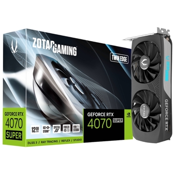 Zotac ZT-D40720E-10M Twin Edge, Gaming GeForce RTX4070, 12GB, 192bit, HDMI, DP, Black