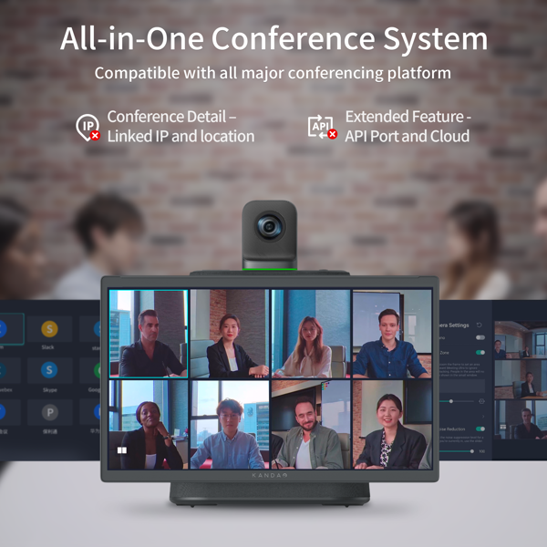 საკონფერენციო კამერა Kandao MT1001 Meeting Ultra, 4K UHD 360°, BT, WIFI, USB-C, Conference Camera With Dual Touchscreen, Black