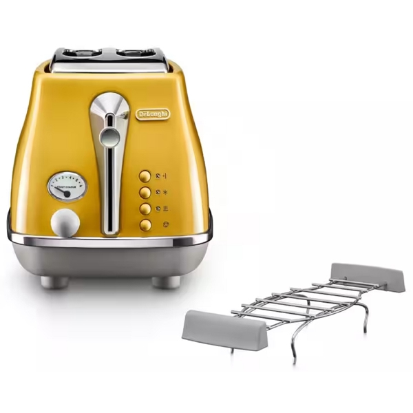 Delonghi CTOC2103.Y, 900W, Toaster, Yellow