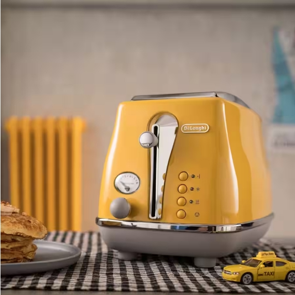 Delonghi CTOC2103.Y, 900W, Toaster, Yellow