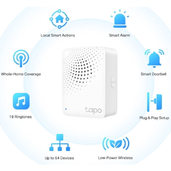 TP-Link Tapo H100, 2.4GHz, Smart Hub, White