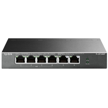 სვიჩი TP-Link TL-SF1006P, 6-Port, PoE+ Switch, Grey