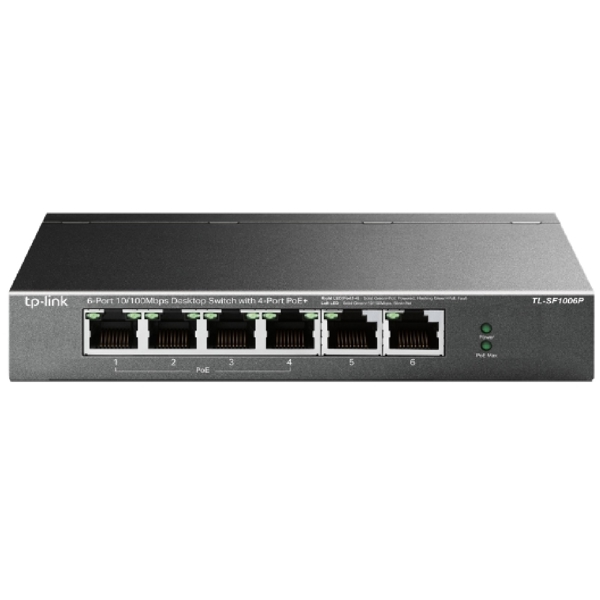 სვიჩი TP-Link TL-SF1006P, 6-Port, PoE+ Switch, Grey