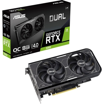 ვიდეო დაფა Asus DUAL-RTX4060-08G-V2, Gaming RTX4060, 8GB, 128bit, HDMI, DP, Black