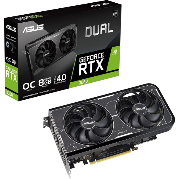 Asus DUAL-RTX4060-08G-V2, Gaming RTX4060, 8GB, 128bit, HDMI, DP, Black