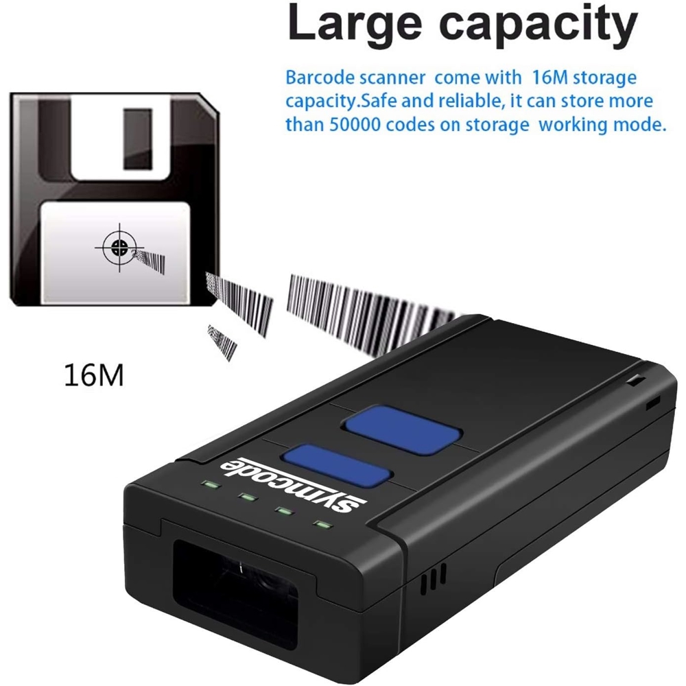 OEM MJ-2877, Bluetooth, USB, Barcode Scanner, Black
