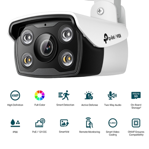 ვიდეო სათვალთვალო კამერა TP-Link VIGI C340(2.8mm), IP Video Camera, 4MP, White