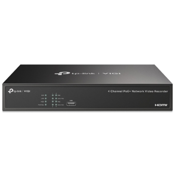 ვიდეო ჩამწერი TP-Link VIGI NVR1004H-4P, Network Video Recorder, Black