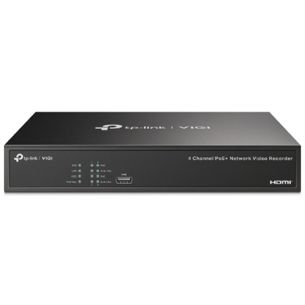 ვიდეო ჩამწერი TP-Link VIGI NVR1004H-4P, Network Video Recorder, Black