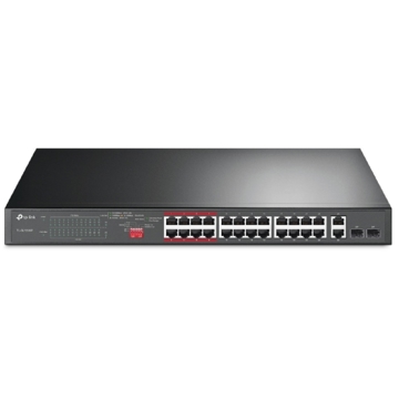 სვიჩი TP-Link TL-SL1226P, 24-Port+2-Port Gigabit, PoE+ Switch, Grey