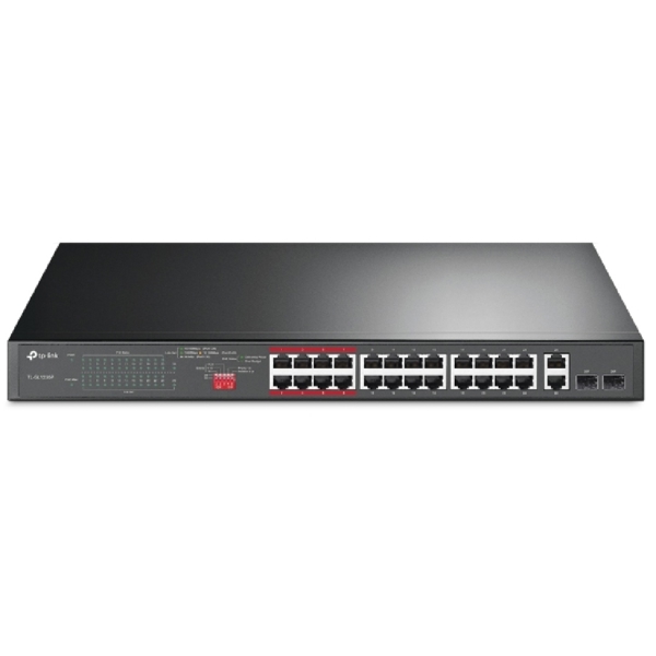 სვიჩი TP-Link TL-SL1226P, 24-Port+2-Port Gigabit, PoE+ Switch, Grey