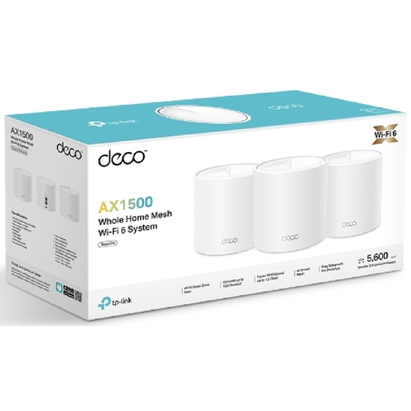 WI-FI გამავრცელებელი TP-Link Deco X10(3-pack), Whole Home Mesh Wi-Fi System, White