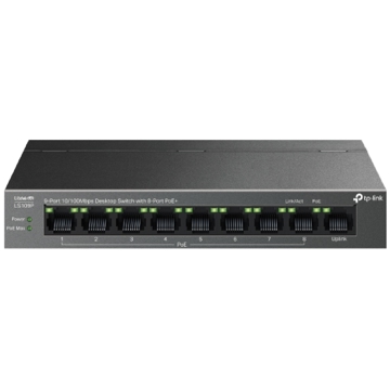 TP-Link LS109P, 9-Port, PoE+ Switch, Black