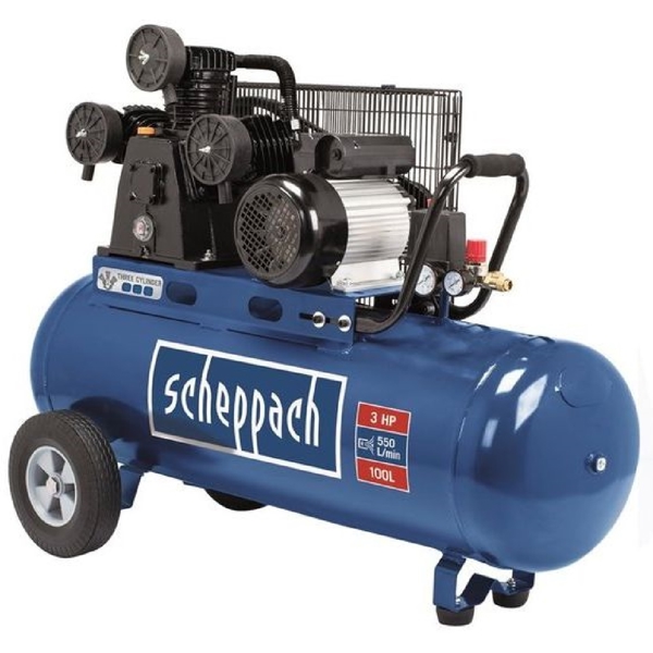 Scheppach HC550TC, 2200W, 100L, Air Compressor, Blue