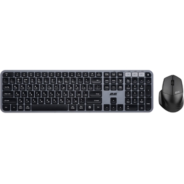 კლავიატურა + მაუსი 2E 2E-MK440WBGR, Wireless, Bluetooth, USB, Keyboard And Mouse, Black/Grey