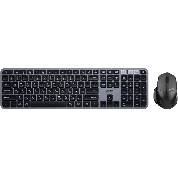 კლავიატურა+მაუსი 2E 2E-MK440WBGR, Wireless, Bluetooth, USB, Keyboard And Mouse, Black/Grey