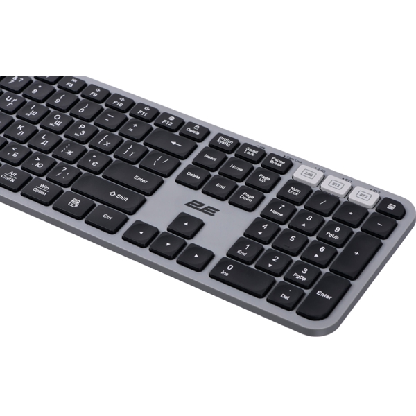 2E 2E-MK440WBGR, Wireless, Bluetooth, USB, Keyboard And Mouse, Black/Grey