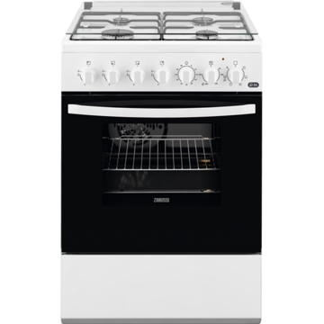 გაზქურა Zanussi ZCK67211WA, 4 Gas, Oven, White