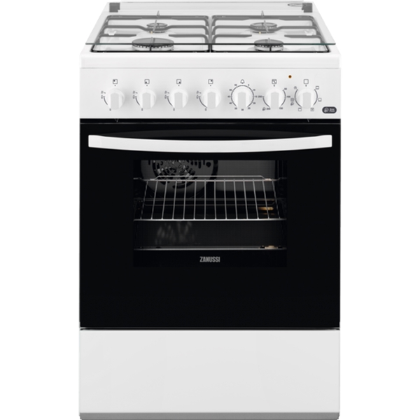 Zanussi ZCK67211WA, 4 Gas, Oven, White