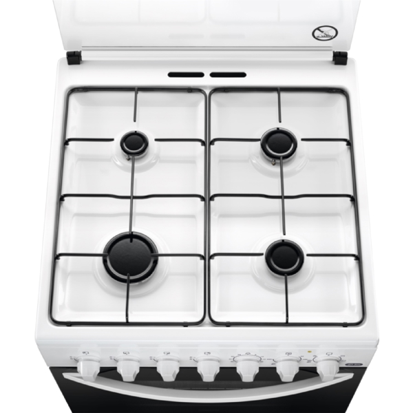 Zanussi ZCK67211WA, 4 Gas, Oven, White