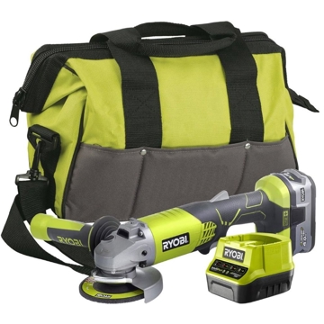 Ryobi R18AG-140S, 7500Rpm, 115mm, Green