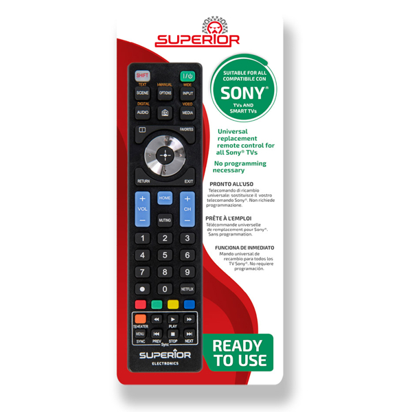 ტელევიზორის პულტი Superior Electronics SUPTRB009, Universal Sony Remote Control, Black