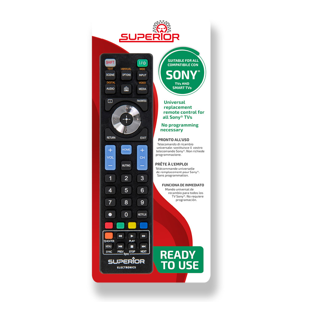 Superior Electronics SUPTRB009, Universal Sony Remote Control, Black	