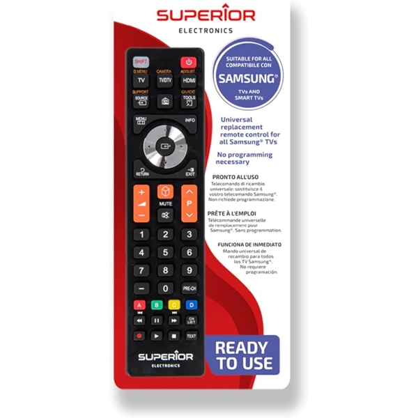 Superior Electronics SUPTRB008, Universal Samsung Remote Control, Black