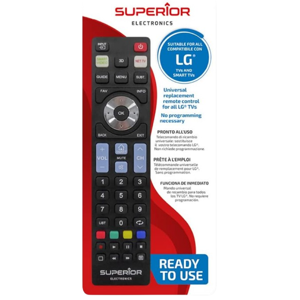 ტელევიზორის პულტი Superior Electronics SUPTRB007, Universal LG Remote Control, Black