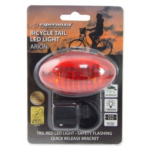 Esperanza EOT009 ARION, LED, Bike Tail Lamp, Red	