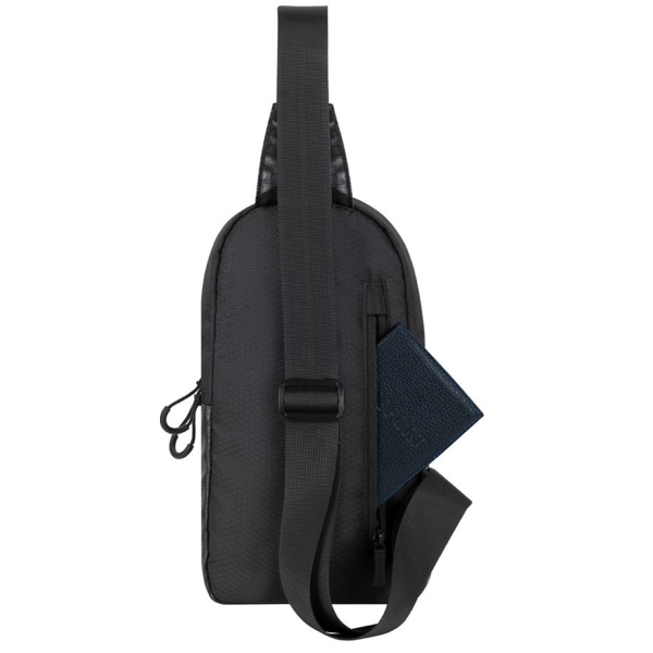 მხრის ჩანთა Rivacase 5312, 10.1", Sling Bag, Black