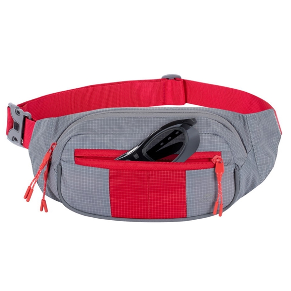 წელის ჩანთა Rivacase 5215, 7.9", Waist Bag, Grey/Red