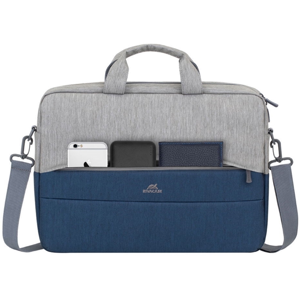 Rivacase 7532, 15.6", Laptop Bag, Grey/Blue