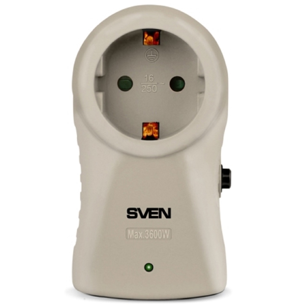 ადაპტერი Sven SV-015787, 1 Socket, Grey