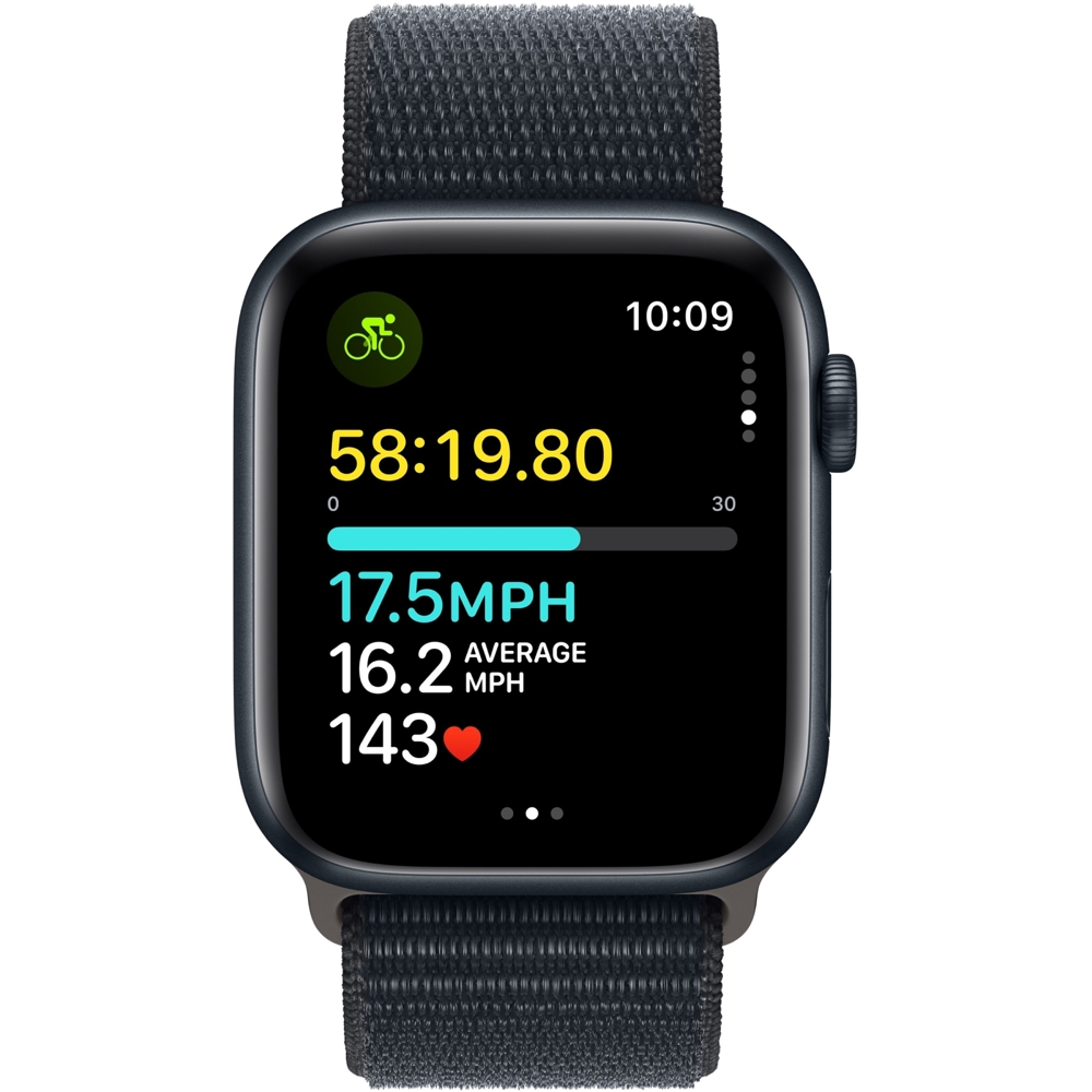 Apple MRE03QI/A_MRE03QR/A SE 2, 1.57", Waterproof, Bluetooth, Wi-Fi, Smart Watch, Midnight