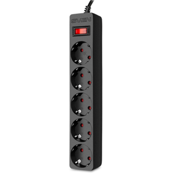 Sven SV-021573, 5 Socket, 5m, Black	