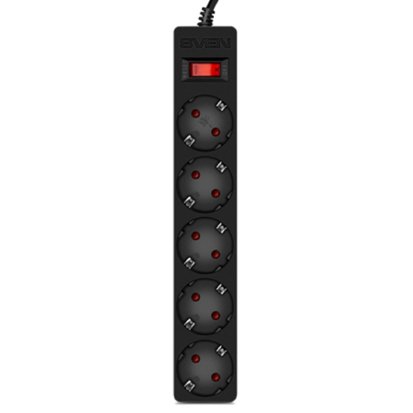 Sven SV-021573, 5 Socket, 5m, Black	