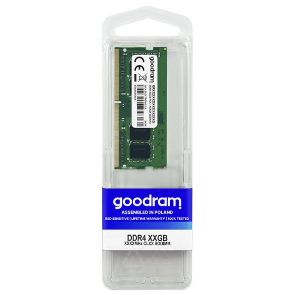 ოპერატიული მეხსიერება GoodRam GR3200S464L22S/16G, RAM 16GB, DDR4 SODIMM, 3200MHz