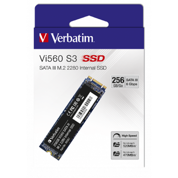 მყარი დისკი Verbatim 49362 Vi560 S3, 256GB, M.2, Internal Hard Drive