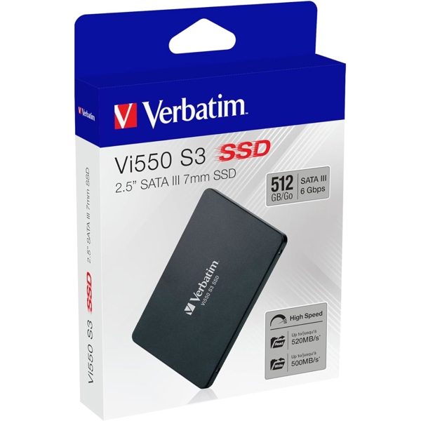 მყარი დისკი Verbatim 49352 Vi550 S3, 512GB, 2.5", Internal Hard Drive