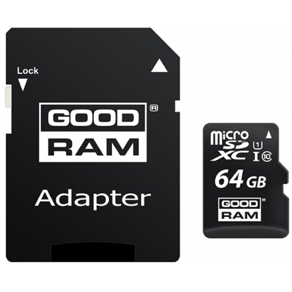 GoodRam M1AA-0640R12, 64GB, MicroSDHC, C10, UHS-I, U1, Black	