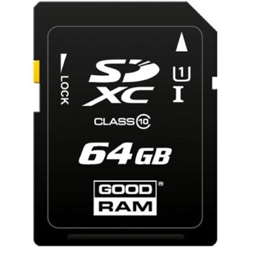 GoodRam S1A0-0640R12, 64GB, SDHC, C10, UHS-I, U1, Black	