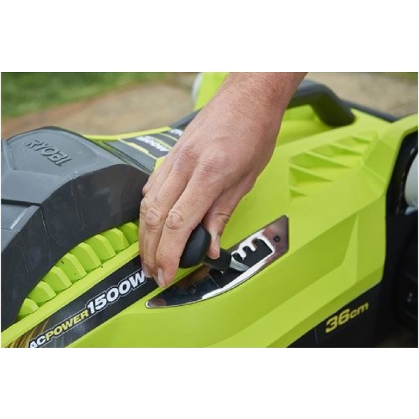 გაზონის საკრეჭი Ryobi RLM15E36H, 1500W, Electric Lawn Mower, Green