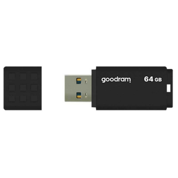 USB ფლეშ მეხსიერება GoodRam UME3-0640K0R11, 64GB, USB 3.0, Black