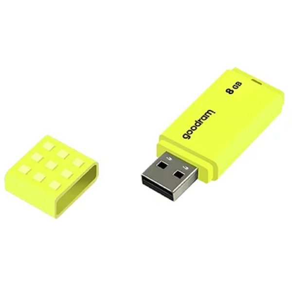 USB ფლეშ მეხსიერება GoodRam UME2-0080Y0R11, 8GB, USB 2.0, Yellow